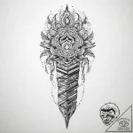 Tattoo sketch elegant comb tattoo – tattoo sketch (№1760684524_0, 17.10.2025 07:02) — tattoovalue.net