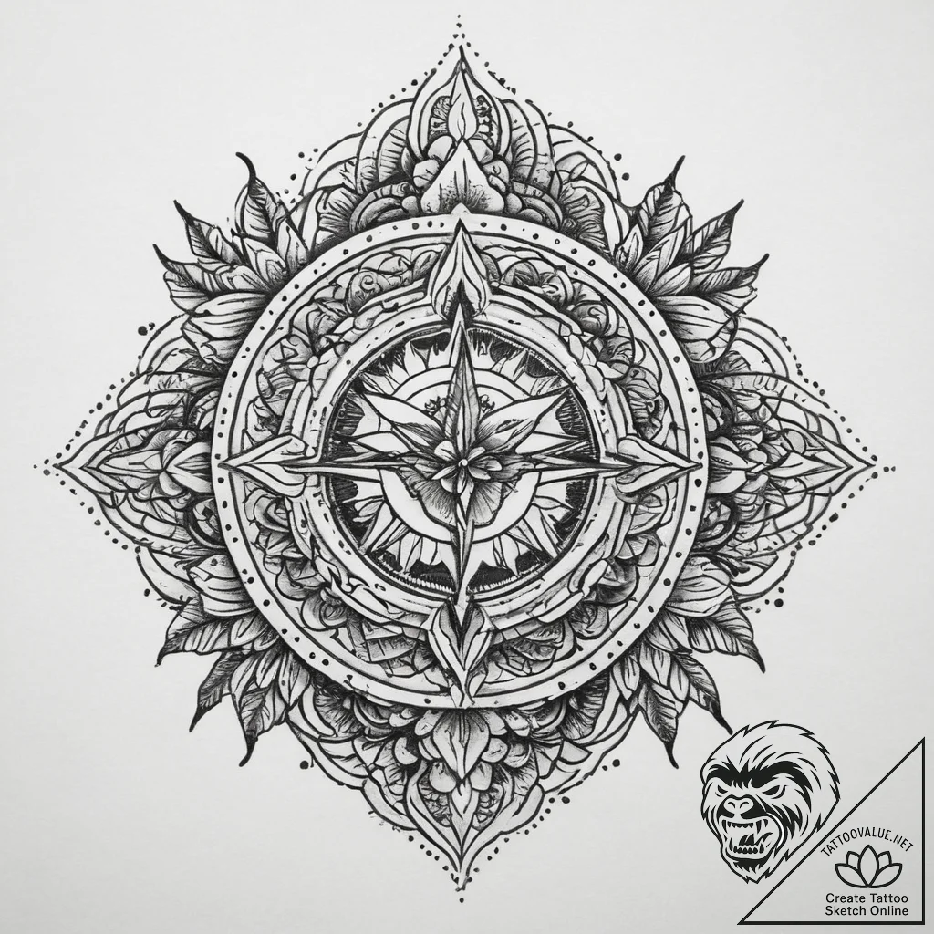 Tattoo sketch ornamental индийский узор, tatt... - tattoo sketch (№1760684750_0, 17.10.2025 07:05) — tattoovalue.net