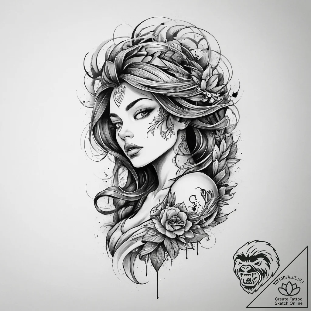 Tattoo sketch spirit leaving body, artistic t... - tattoo sketch (№1760684969_0, 17.10.2025 07:09) — tattoovalue.net