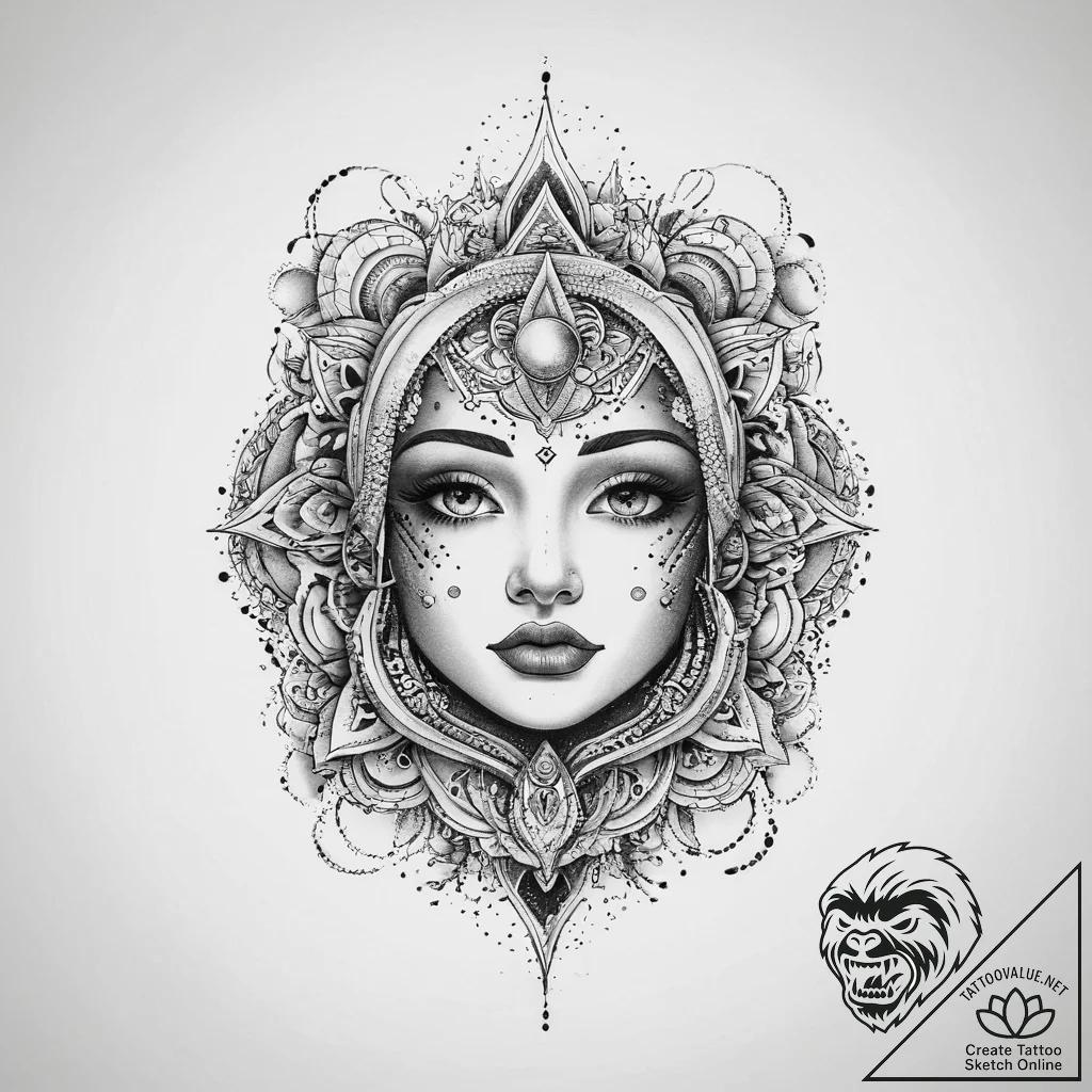 Tattoo sketch cosmic self, tattoo drawing out... - tattoo sketch (№1760685188_0, 17.10.2025 07:13) — tattoovalue.net
