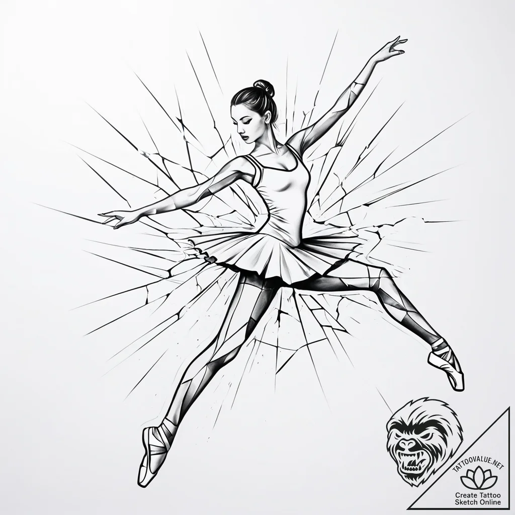 балерина, паутина, хрупкость, грация, излом,... - tattoo sketch (№1760698609_0, 17.10.2025 10:56) — tattoovalue.net