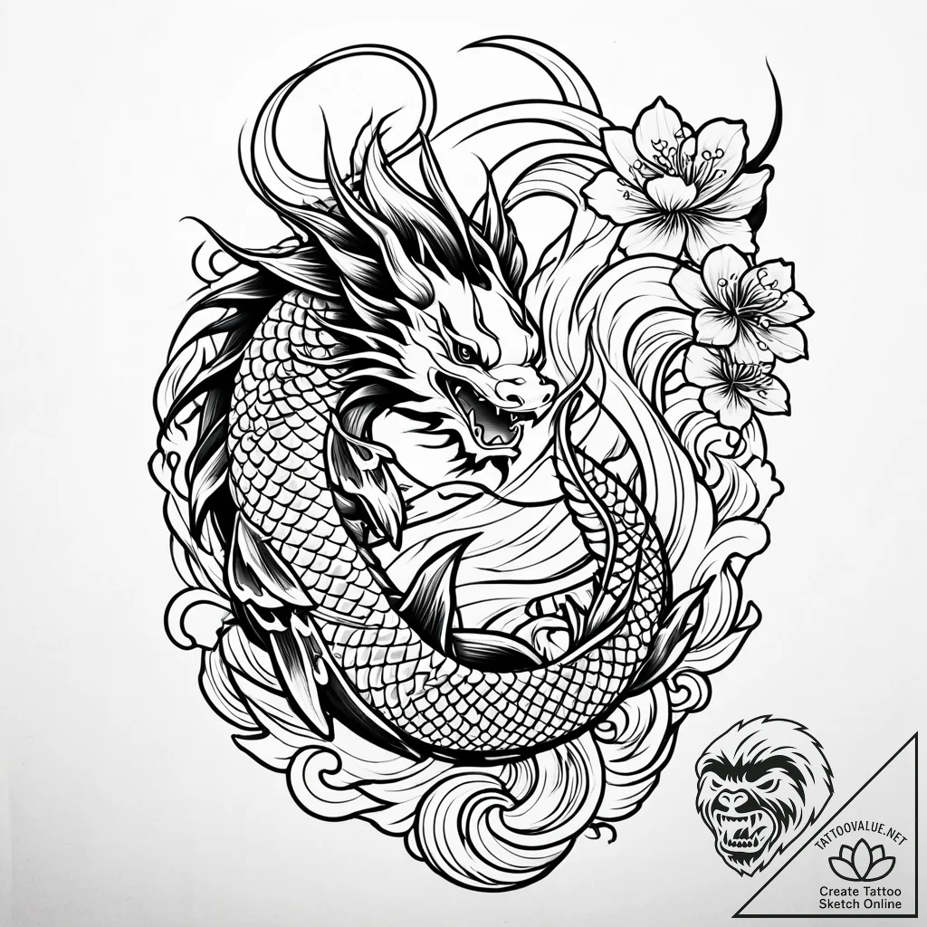 Tattoo sketch jungle exploration with a mache... - tattoo sketch (№1760699563_0, 17.10.2025 11:12) — tattoovalue.net