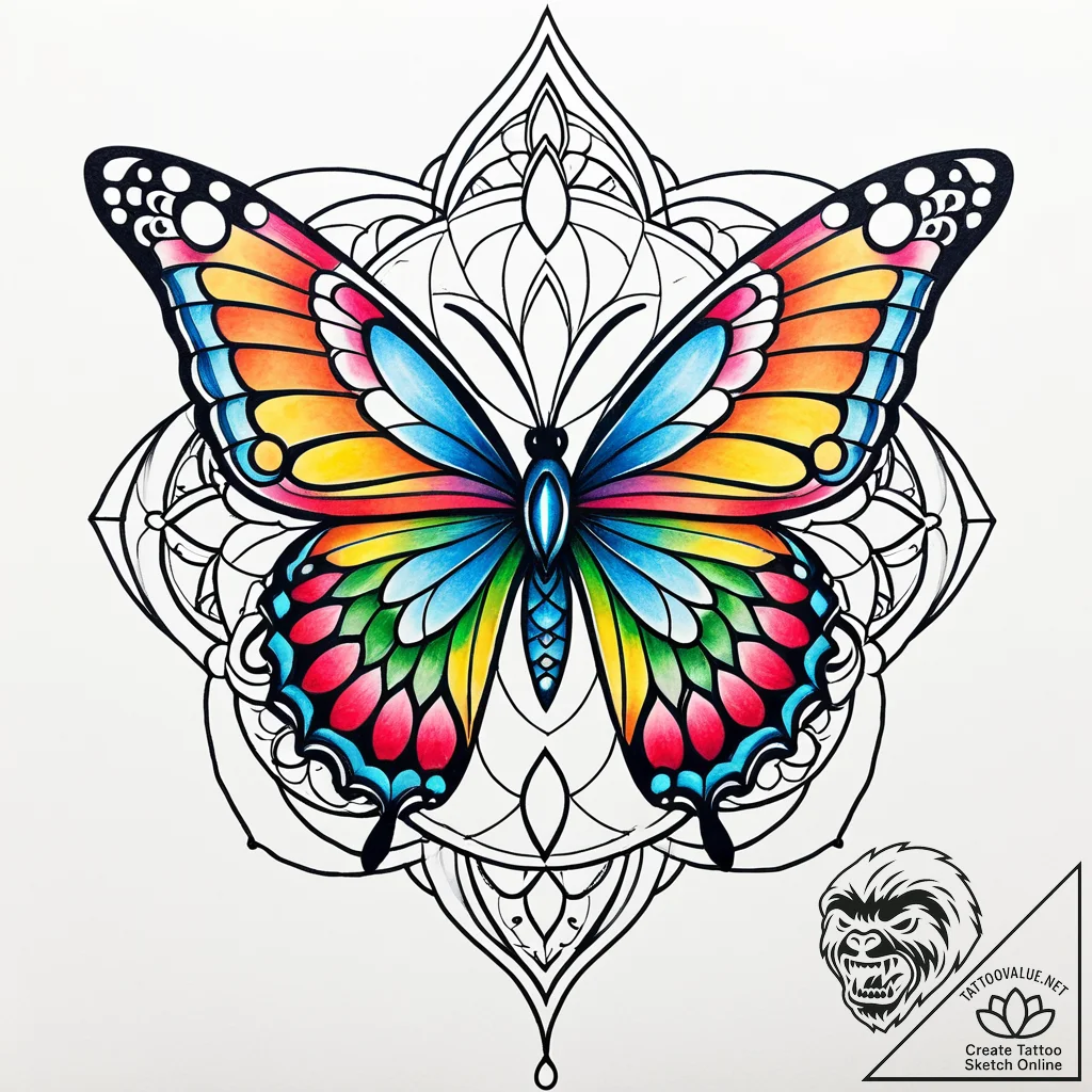 Tattoo sketch butterfly girl tattoo, tattoo s... - tattoo sketch (№1760700587_0, 17.10.2025 11:29) — tattoovalue.net