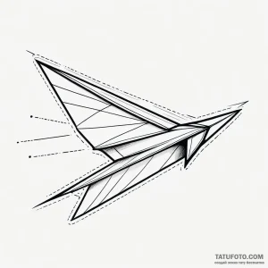 Simple tattoo sketch, a minimalist paper airp… – стиль Jaeger Simple – эскиз тату (19.10.2025 13:24)