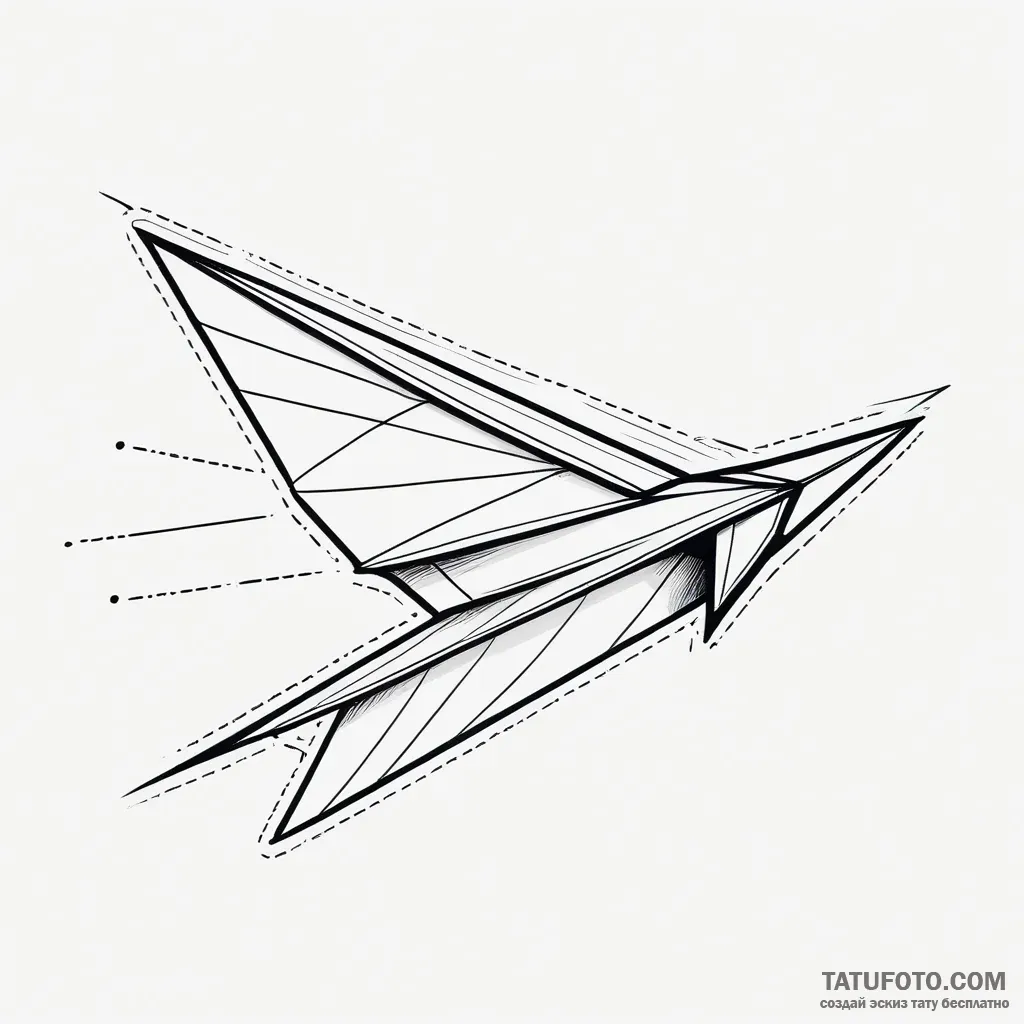 Simple tattoo sketch, a minimalist paper airp... - стиль Jaeger Simple - эскиз тату (19.10.2025 13:24)