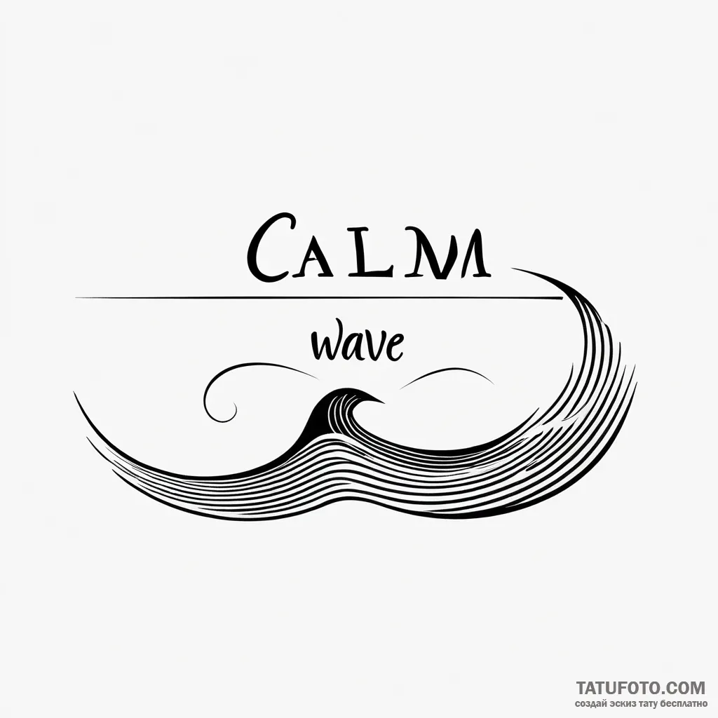 Minimalist tattoo design, a single small wave... - стиль Jaeger Simple - эскиз тату (19.10.2025 13:26)