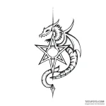 Tattoo sketch pentagram with a dragon, tattoo… – style Flux Inscriptions – tattoo sketch (19.10.2025 14:04)