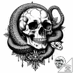 Tattoo sketch skull with a snake, artistic ta… – style Jaeger Mini – tattoo sketch (20.10.2025 09:36)
