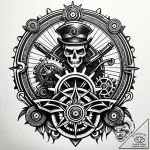 Tattoo sketch, john silver silhouette with me… – style Jaeger Simple – tattoo sketch (01.11.2025 09:22)