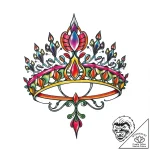 Tattoo sketch tiara, tattoo line art, vibrant… – стиль Flux Inscriptions – эскиз тату (01.11.2025 23:06)