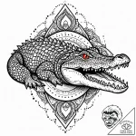 Crocodile, tattoo sketch design, minimalist a… – style Jaeger Mini – tattoo sketch (01.11.2025 23:33)