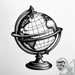 An antique globe, artistic tattoo sketch, bla… – style Jaeger Simple – tattoo sketch (02.11.2025 00:08)