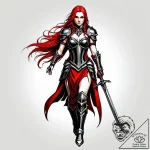 Malenia, blade of miquella from elden ring – style Jagger Old – tattoo sketch (02.11.2025 00:38)