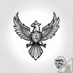 Legionary’s standard (aquila) held high, conc… – style Jagger Old – tattoo sketch (02.11.2025 01:38)