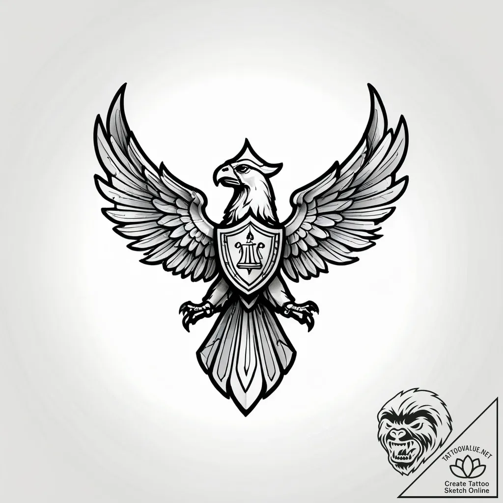 Legionary's standard (aquila) held high, conc... - style Jagger Old - tattoo sketch (02.11.2025 01:38)
