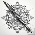 Javelin missile in mid-flight, with a trail o… – style Jaeger Simple – tattoo sketch (02.11.2025 02:08)