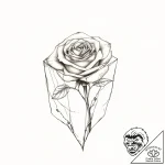 Ancient rose encased in ice, tattoo line art,… – style Flux Inscriptions – tattoo sketch (02.11.2025 03:03)