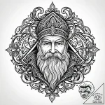 St nicholas, tattoo drawing outline, unique d… – style Jaeger Mini – tattoo sketch (02.11.2025 03:33)