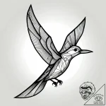 A whimsical bird on a branch silhouetted, gra… – style Jagger Old – tattoo sketch (02.11.2025 03:38)