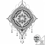 Oil lamp dripping spectral light, tattoo line… – style Jaeger Mini – tattoo sketch (02.11.2025 04:13)