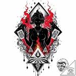 Tat tattoo sketch, mystic silhouette surround… – style Jaeger Mini – tattoo sketch (02.11.2025 04:33)
