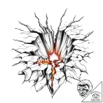 Earthquake crack spreading across the ground,… – style Flux Inscriptions – tattoo sketch (02.11.2025 05:23)