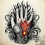 Druid hand grasping spectral flame, artistic… – style Jaeger Simple – tattoo sketch (02.11.2025 05:28)