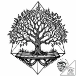 Oak bench cracked and overgrown, tattoo drawi… – style Jaeger Mini – tattoo sketch (02.11.2025 06:13)