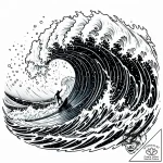 Tattoo sketch, lilo & stitch surfing on giant… – style Jaeger Mini – tattoo sketch (02.11.2025 06:53)