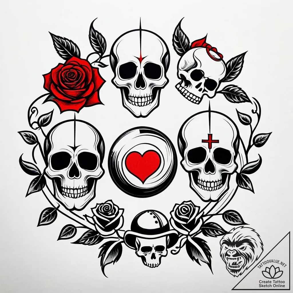 A powerful bowling ball hitting pins, strike,... - style Jaeger Simple - tattoo sketch (02.11.2025 07:08)