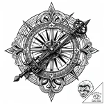 Sextant, tattoo drawing outline, highly detai… – style Jaeger Mini – tattoo sketch (02.11.2025 07:53)