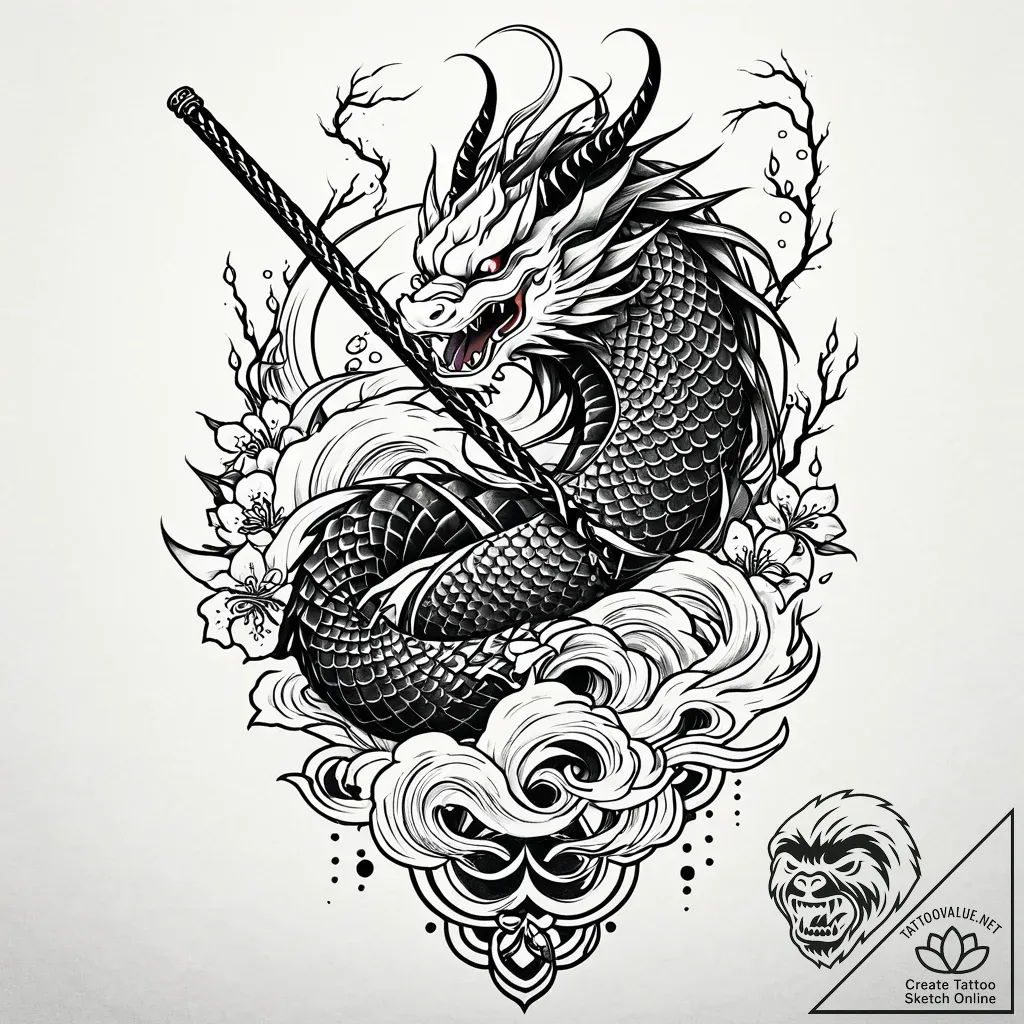 Tat tattoo sketch, ballisterвђ™s sword pierci... - style Jaeger Mini - tattoo sketch (02.11.2025 08:33)