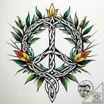 Tat tattoo sketch, sacred olive branch entwin… – style Jaeger Simple – tattoo sketch (02.11.2025 09:48)