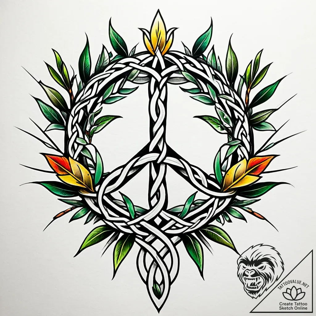 Tat tattoo sketch, sacred olive branch entwin... - style Jaeger Simple - tattoo sketch (02.11.2025 09:48)
