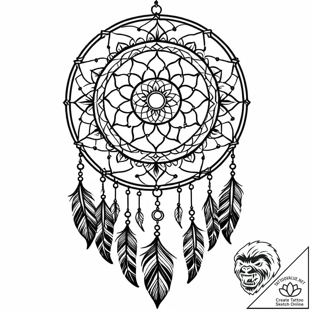 Tattoo sketch, dream catcher with paprikaвђ™s... - style Jaeger Mini - tattoo sketch (02.11.2025 09:53)