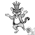 Eskizto, tattoo sketch, king julien dancing w… – style Jaeger Mini – tattoo sketch (02.11.2025 10:13)