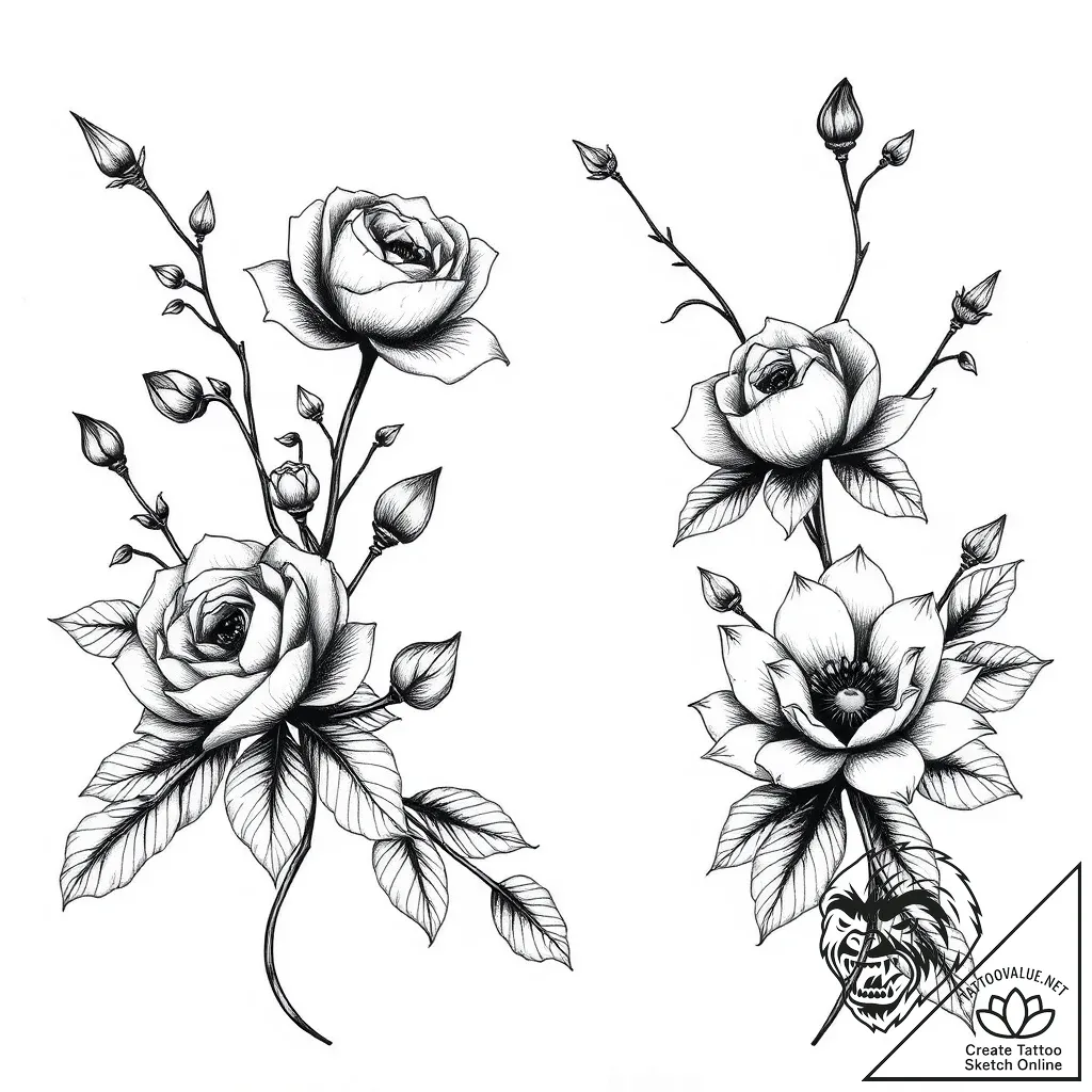 сђр°сѓс‚рµрѕрёсџ рё с†рірµс‚с‹ (сђрѕр·р°, р»р... - style Flux Inscriptions - tattoo sketch (02.11.2025 10:23)