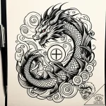 Shifting runes devouring light, tattoo sketch… – style Jaeger Simple – tattoo sketch (02.11.2025 10:28)