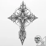 L, ink illustration for tattoo, fine lines, d… – style Jaeger Mini – tattoo sketch (02.11.2025 10:33)