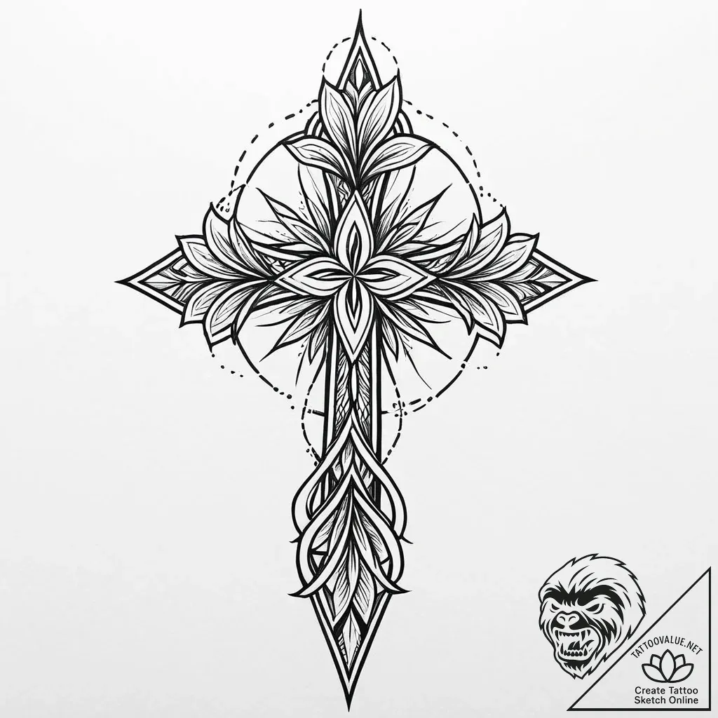 L, ink illustration for tattoo, fine lines, d... - style Jaeger Mini - tattoo sketch (02.11.2025 10:33)