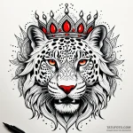 Jaguar spirit crowned with light, artistic ta… – style Jaeger Simple – tattoo sketch (02.11.2025 12:48)