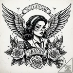 Tattoo sketch stewardess flight attendant win… – style Jaeger Simple – tattoo sketch (02.11.2025 12:49)