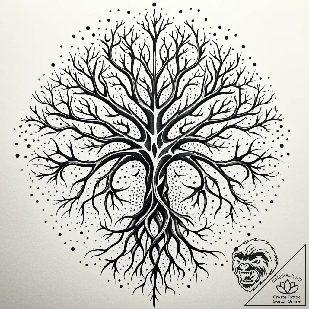 Neuron, artistic tattoo sketch, dynamic compo... - style Jaeger Simple - tattoo sketch (02.11.2025 13:08)