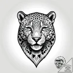 Jaguar, ink illustration for tattoo, on a cle… – style Jagger Old – tattoo sketch (02.11.2025 13:18)