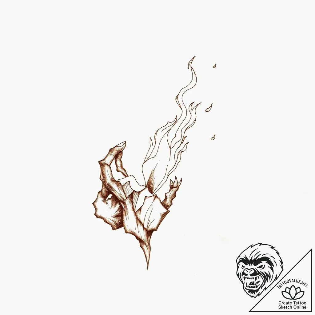 Ghost relic devouring celestial flame, tattoo... - style Flux Inscriptions - tattoo sketch (02.11.2025 13:43)