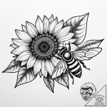 Tat tattoo sketch, lively honeybee collecting… – style Jaeger Simple – tattoo sketch (02.11.2025 13:48)