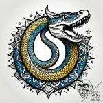 Dream serpent floating through stars, tattoo… – style Jagger Old – tattoo sketch (02.11.2025 13:58)