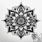 Blood blossom blooming in darkness, ink illus… – style Jaeger Simple – tattoo sketch (02.11.2025 14:08)