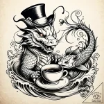 The mad hatter’s tea party, artistic tattoo s… – style Jaeger Simple – tattoo sketch (02.11.2025 14:28)