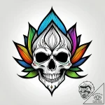 Skull with a lotus growing from its eye socke… – style Jagger Old – tattoo sketch (02.11.2025 14:38)